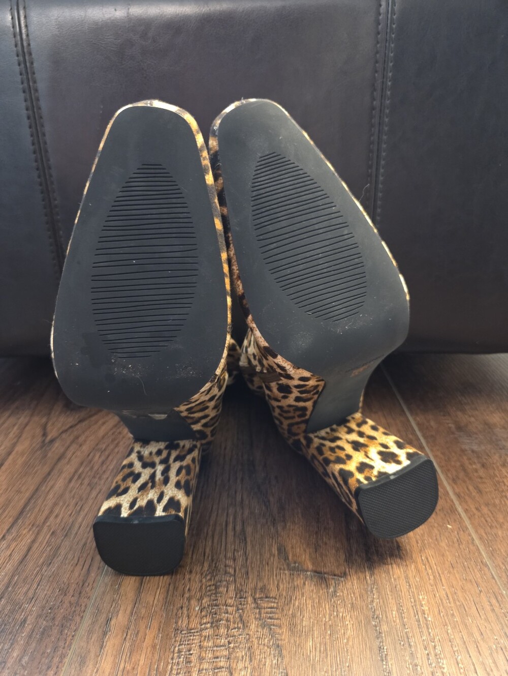 RAID Women's Leopard Faux Suede Pointed-Toe Sock Boots - Size 11 (UK 9) - Picture 8 of 8
